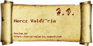 Hercz Valéria névjegykártya